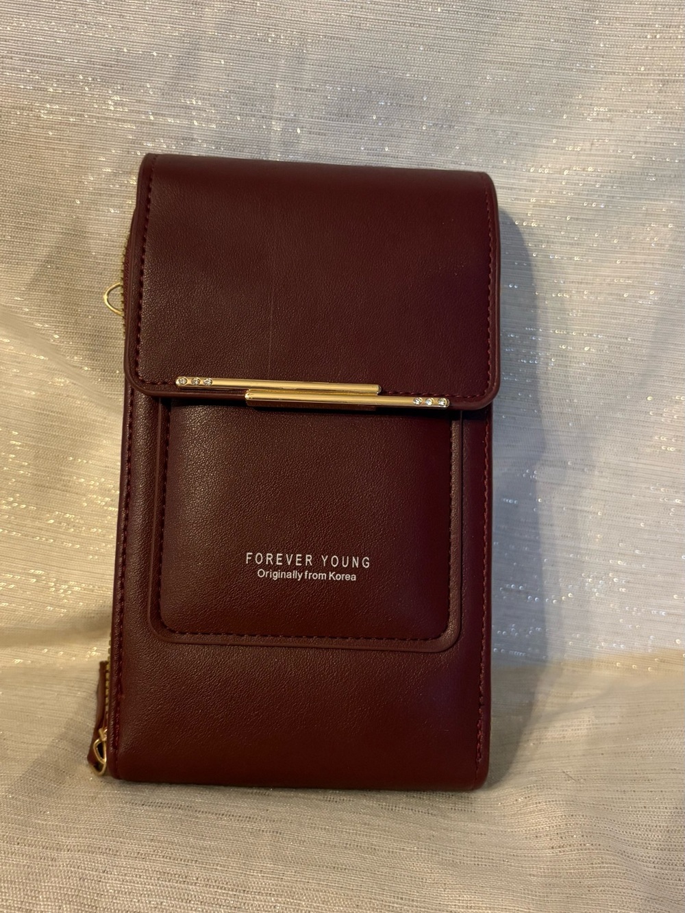 Forever Young Crossbody Phone Bag in Burgundy